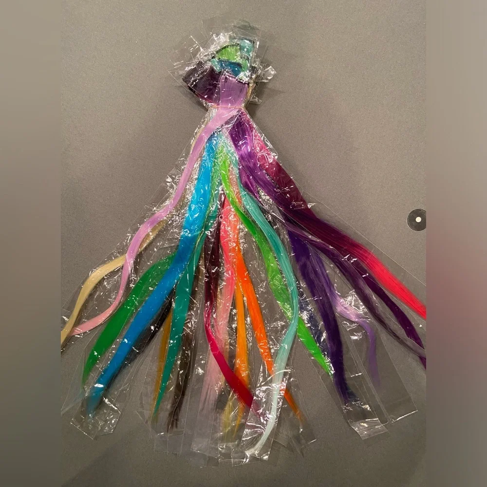 23 Hair Extensions Clip In Colorful 21” long New Never Used‎